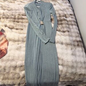 Elegant Blue Long Sleeve Dress